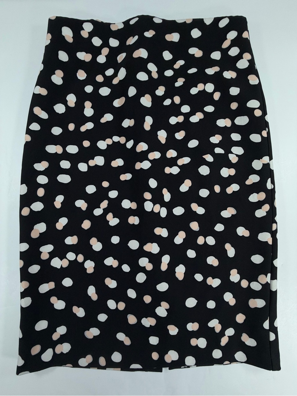 Philosophy Polka Dot Pencil Midi Skirt Black Blush Pink Stretch Career Womens 2